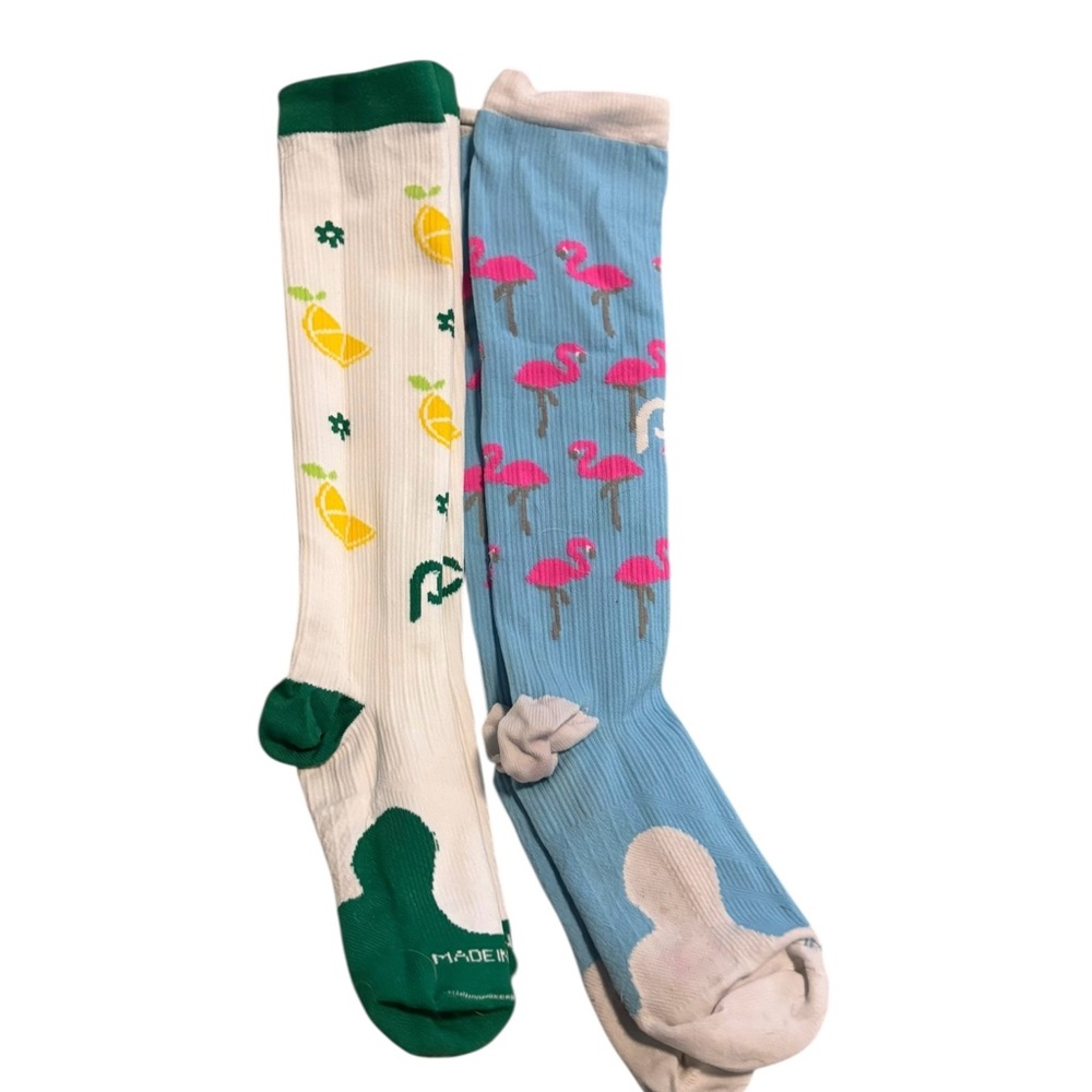 Flamingo And Lemon Patterned Socks Set - image 1